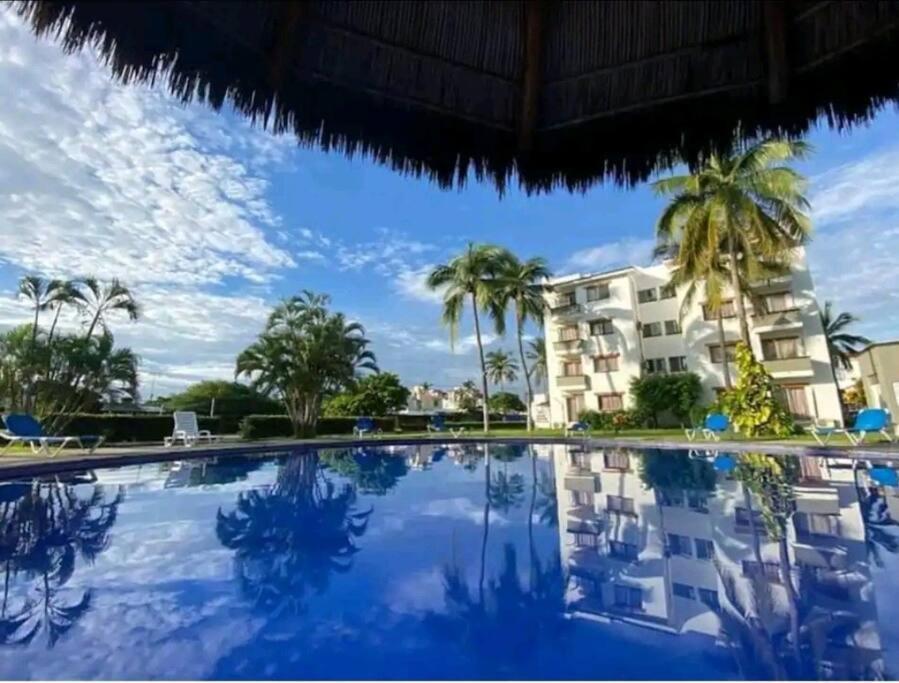 Departamento 2 recamaras para 6 Personas 3 albercas playa a 50 mts wifi Manzanillo Exterior foto